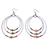 Memory Wire 3 hoop Beaded Earrings (BMW-C03)