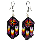Beaded Earring Multi Feather Design (BCC-E01)