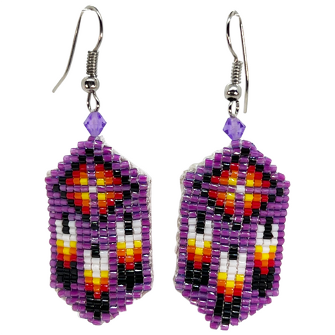 Beaded Earring Multi Feather Design (BCC-E01)