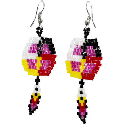 Beaded Medicine Wheel Earrings (BSC-4DL)