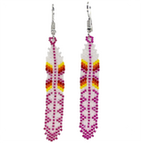 Beaded Feather Brick Stitch Earrings (BSC-FE2)