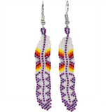 Beaded Feather Brick Stitch Earrings (BSC-FE2)