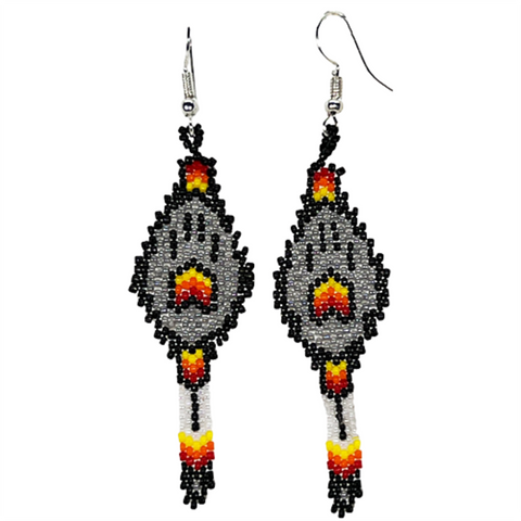 Beaded Wolf Paw Earrings (BSC-WPAW)