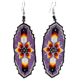 Beaded Brick Stitch Earrings Feather Design (BBE-FEA)