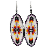 Beaded Brick Stitch Earrings Feather Design (BBE-FEA)