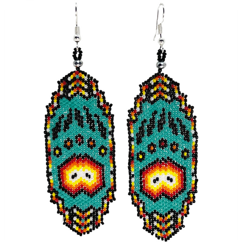 Beaded Brick Stitch Earrings Bear Paw Design (BBE-BEAR)