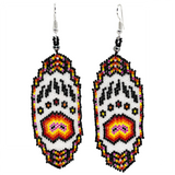 Beaded Brick Stitch Earrings Bear Paw Design (BBE-BEAR)