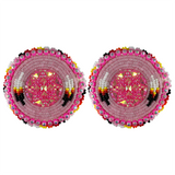 Beaded Earrings Shield with Feather Design (BER-F01)