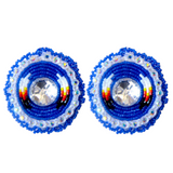 Beaded Earrings Shield with Feather Design (BER-F01)