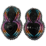 Beaded Glam Earrings - Heart with Teardrop (GLAM-HEART)