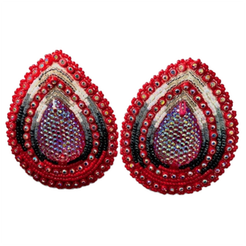 Beaded Glam Earrings Teadrop Crystal (GLAM-TEAR)