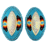 Beaded Glam Oval Earrings