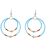 Memory Wire 2 hoop Beaded Earrings (BMW-C02)