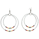 Memory Wire 2 hoop Beaded Earrings (BMW-C02)