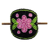 Beaded Stick Barrette - Cree Inspired Floral (BBW-018)