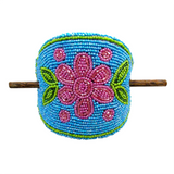 Beaded Stick Barrette - Cree Inspired Floral (BBW-018)