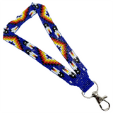 Loomed Cut Glass Wrist Lanyard Many Feather Pattern (BLL-C03W)