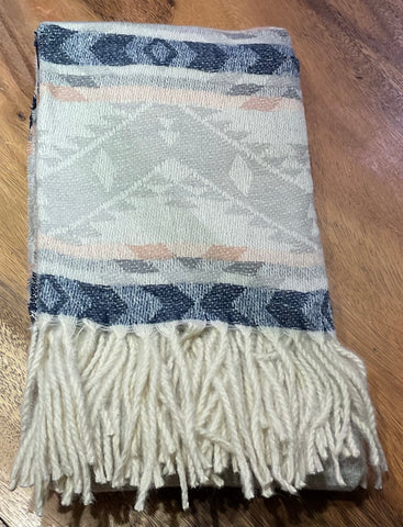 Wool Scarf - Oriana: White (NTV-SCF9-2)