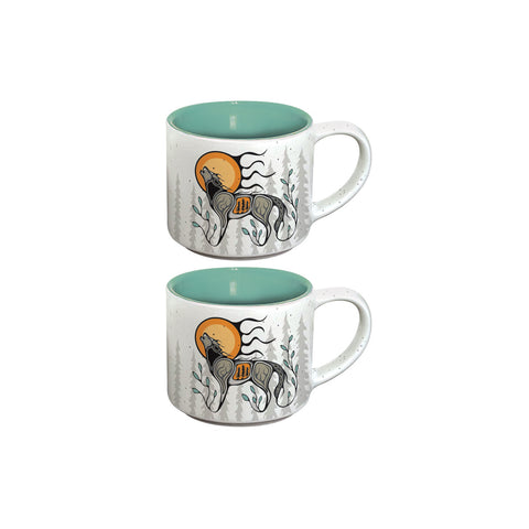 Ceramic Espresso Mugs - Wolf (CESMUGS28)