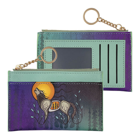 Zippered Card Wallet - Wolf (CARD22)
