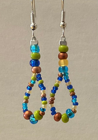 Glass Beaded Earrings - Prismatic (ME805)
