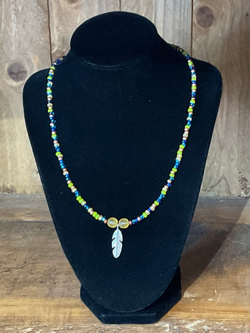 Glass Beaded Necklace - Prismatic (MN805)