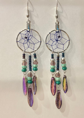 Dreamcatcher Earrings - Peacock 0.75” (DC16)