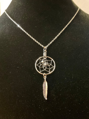 Dreamcatcher Necklace - Plain Feather 0.75” (DC15-P)