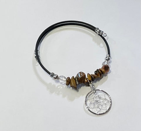 Dreamcatcher Coil Bracelet - Tigers Eye (DCWR57)