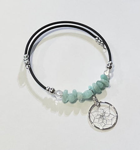 Dreamcatcher Coil Bracelet - Amazonite (DCWR52)