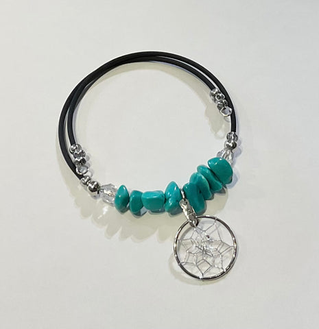 Dreamcatcher Coil Bracelet - Turquoise (DCWR56)