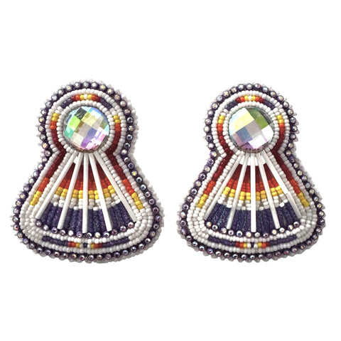 Glam - Beaded Fan Earrings (GLAM-FAN)