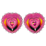 Glam - Beaded Heart Earrings (GLAM-HEART)