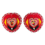 Glam - Beaded Heart Earrings (GLAM-HEART)
