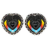 Glam - Beaded Heart Earrings (GLAM-HEART)