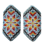 Cut Glass Loom Beaded Star Earrings (BSC-E04)
