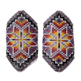 Cut Glass Loom Beaded Star Earrings (BSC-E04)