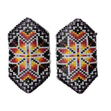 Cut Glass Loom Beaded Star Earrings (BSC-E04)