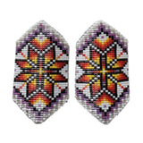 Cut Glass Loom Beaded Star Earrings (BSC-E04)