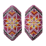 Cut Glass Loom Beaded Star Earrings (BSC-E04)