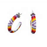 Peyote Stitched Beaded Hoop Earrings 2cm (BHR-2CM)