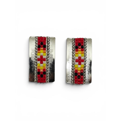 Beaded Loom Inlay Stud Earrings (BCE-STS-MD)