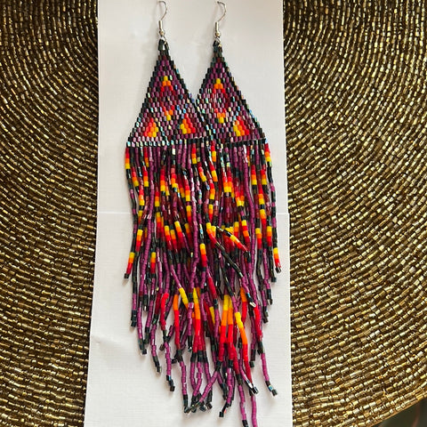 Beaded Shoulder Duster Earrings (DUST-001)