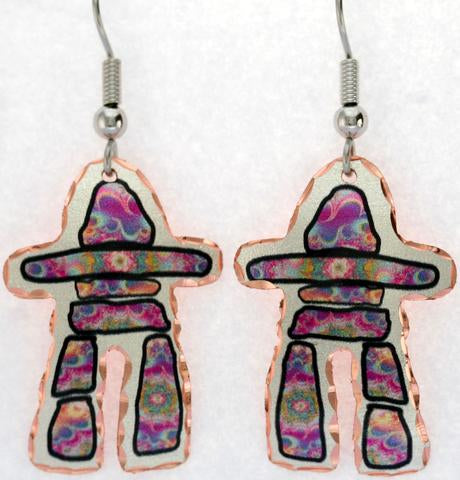 Inukshuk Colorful Copper Earrings (CCA642)