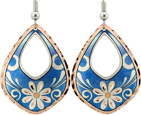 Copper Floral Design Earrings (CF13)