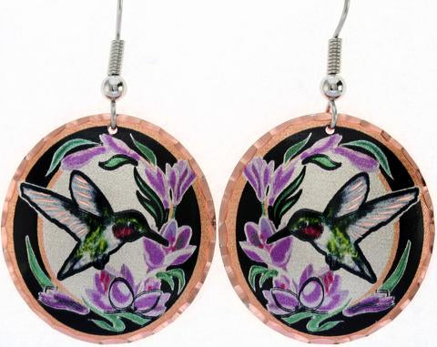 Hummingbird Colorful Copper Earrings (CCA431)