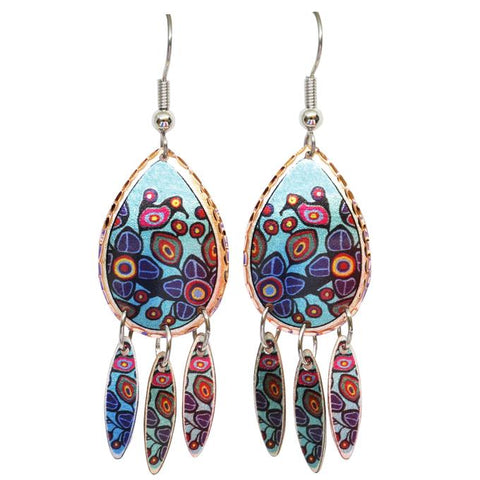 Copper Earrings - Flowers & Birds (CMOS21)