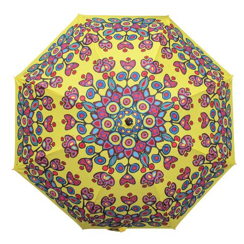 Collapsible Umbrella - Floral On Yellow (U4132)