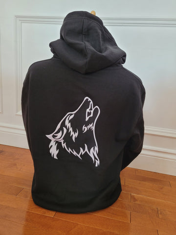 Hoodie: Embroidered Wolf (Zip)