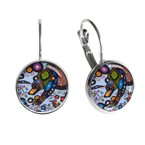 Dome Glass Earrings - The Bear (5810)